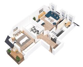 Wohnungsgrundriss visualisiert